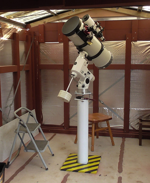 Schmidt Newtonian scope on pier